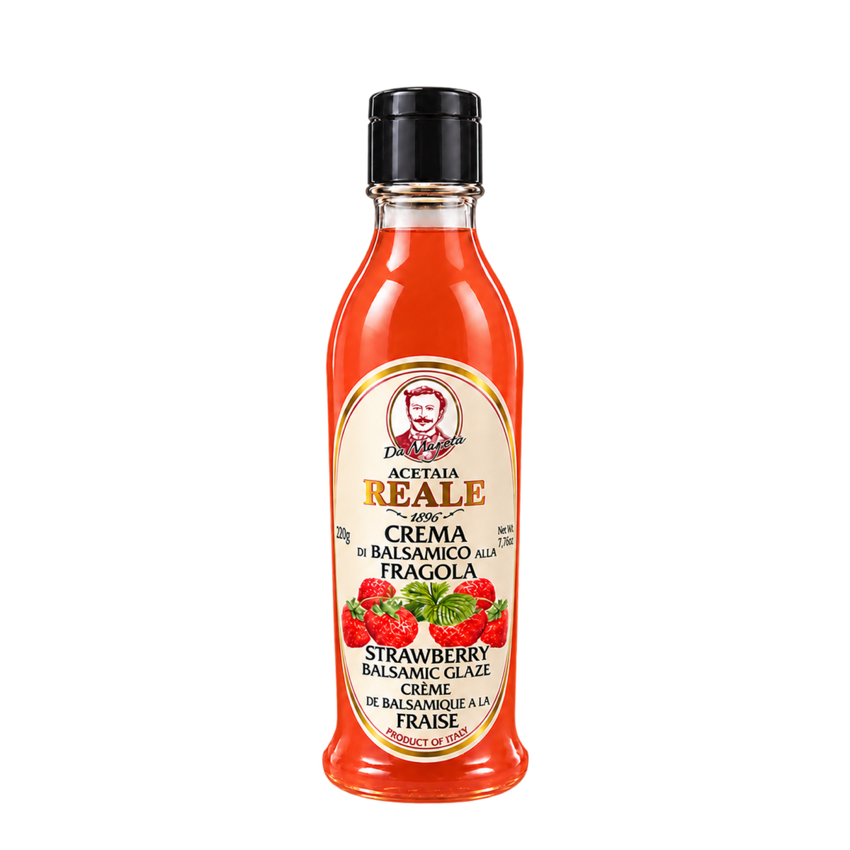 Crema di Balsamico Erdbeere von Acetaia Reale, 220 g – freigestellte Vorderseite